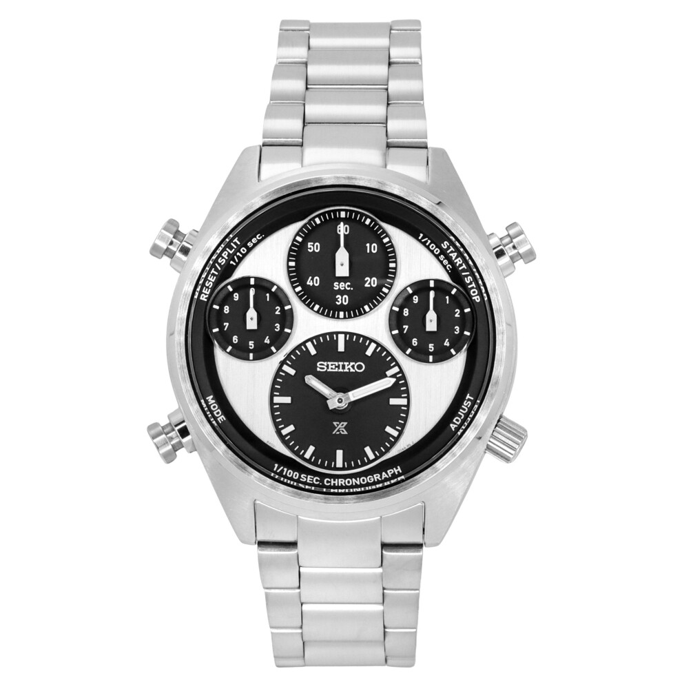Seiko Prospex Speedtimer Panda Chronograph Stainless Steel White Dial Solar SFJ001P1 100M Men's Watch