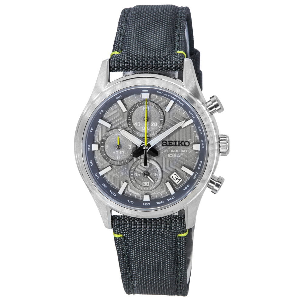 Seiko Conceptual Chronograph Nylon Strap Grey Dial Quartz SSB423P1 100M Men's Watch