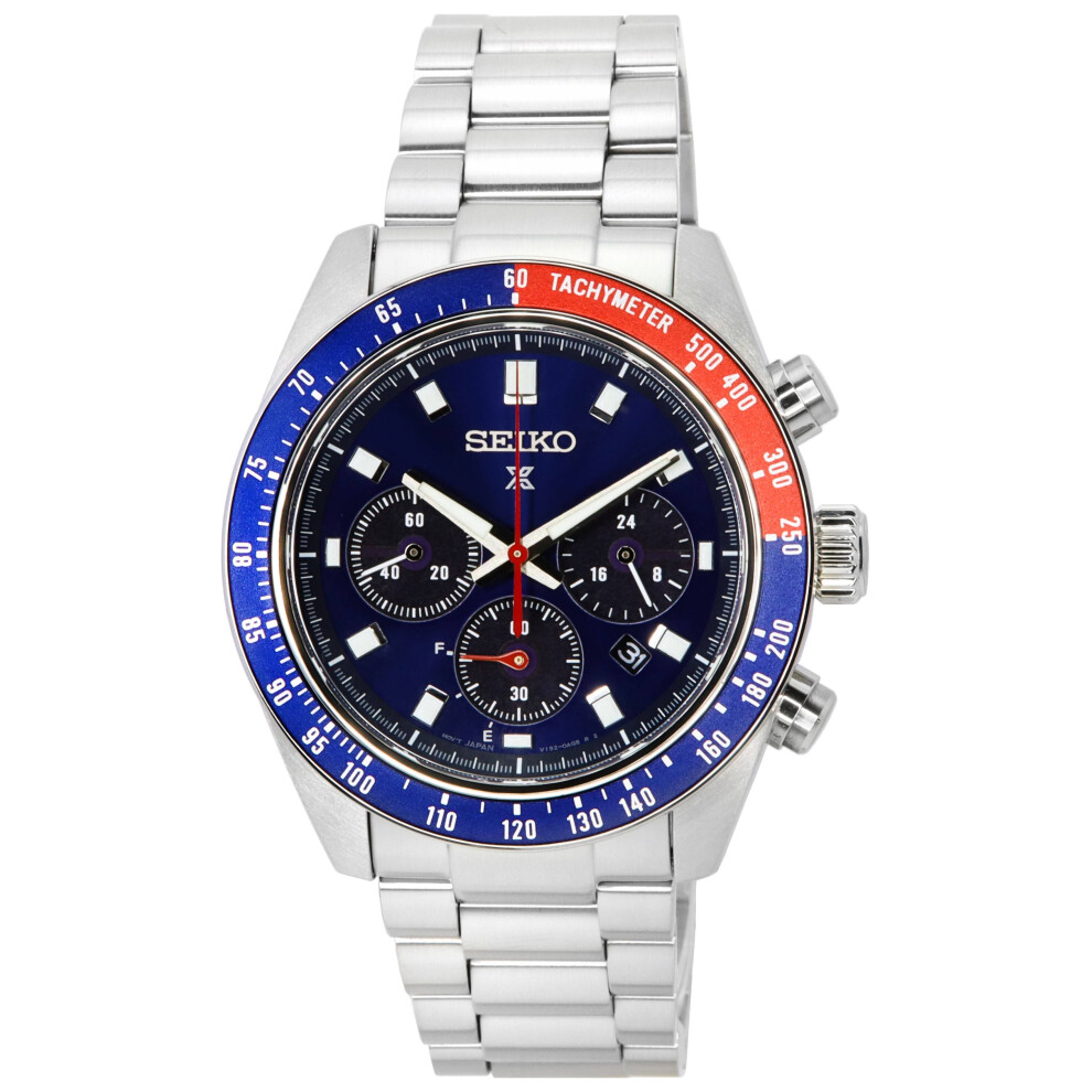 Seiko Prospex Speedtimer Go Large Solar Chronograph Blue Dial SSC913 SSC913P1 SSC913P 100M Men's Watch