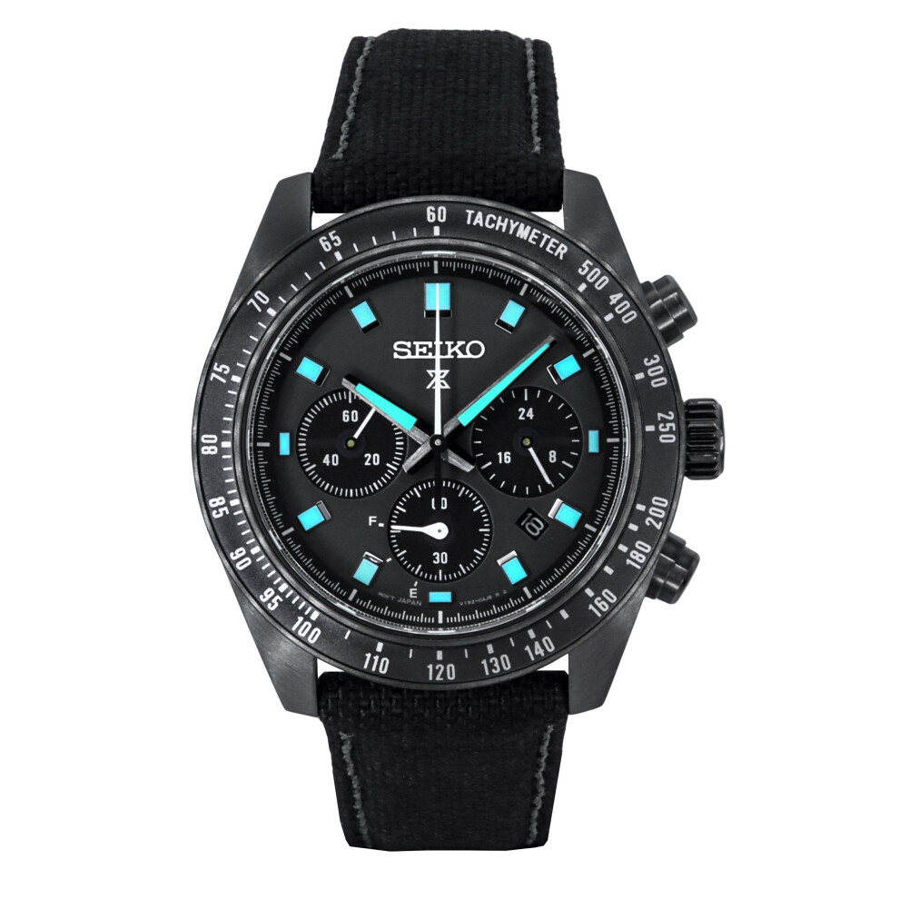 Seiko Prospex Black Series Night Vision Speedtimer Chronograph Black Dial Solar SSC923P1 100M Men's Watch