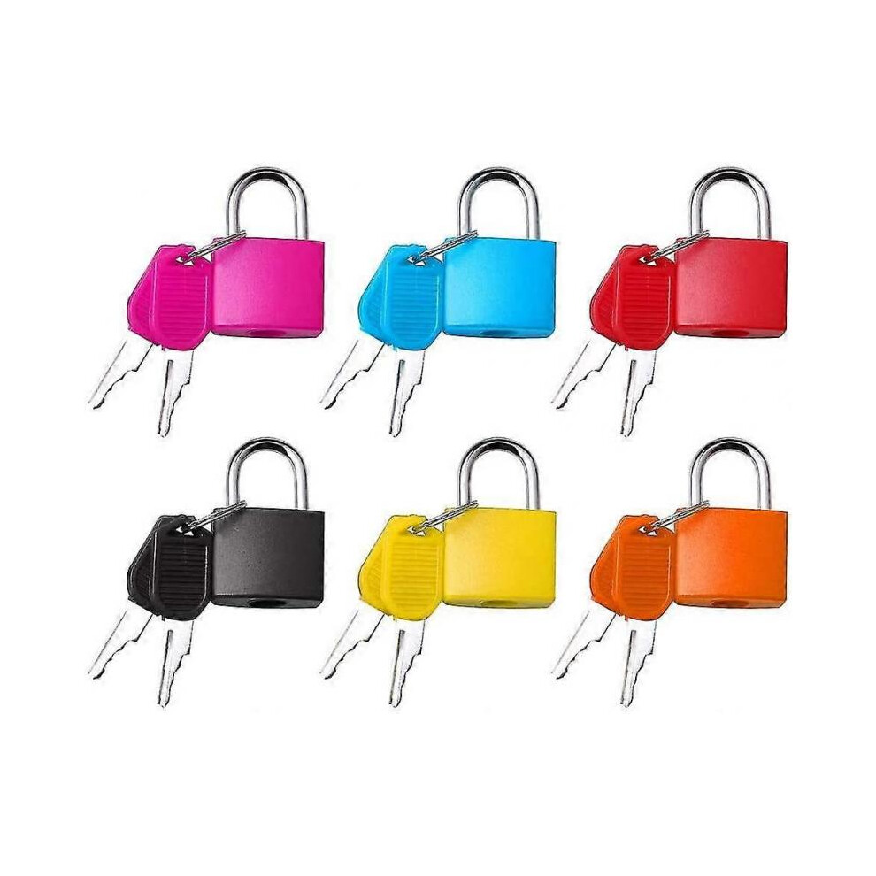 Set Of 6 Mini Luggage Padlocks With 2 Keys, Small 6 Color Mini Suitcase Padlocks For Backpacks, Travel Suitcases, Lockers 22*33Mm 5004229401162