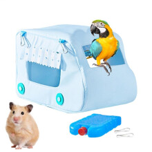 Summer Parrot Cooling Bed Bird Hammock For Cage Car Shape Cooling Sleeping Cave House For Hamster Canary Pet Supplies