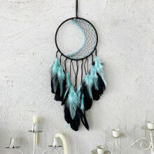 Black Dream Catchers,Black Moon Dream Catcher for Bedroom,Perfect Handmade Dream Catchers Wall Decor Hanging Ornament Art Craft Gift