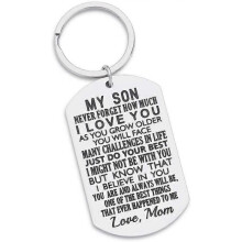 Inspirational Gift to Son from mom-Never Forget How Much i Love You Gift Keychain for Teen Boy from Mother