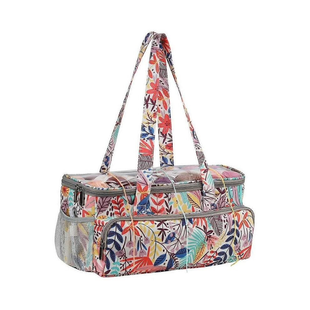 Knitting Bag, Knitting Bags and Knitting Organizers, Crochet Project Bag for Traveling, Craft Tote Bag Embroidery