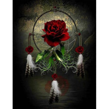 5D Diamond Painting Kits for Adults Full Diamond Painting Kits Flowers Full Drill Diamond Art Kits for Home Wall Decor 30x40 cm - Red Rose