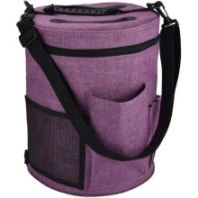 Yarn Organizer Bag Knitting Tote Organizer, Portable Crochet Yarn Ball Holder, Crochet Hook Bag with Zipper and Pockets (Accessories Not Included)