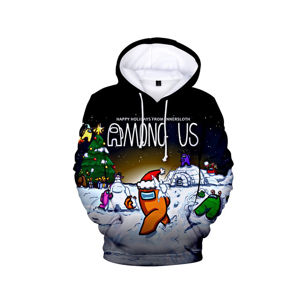 (Snow,Adult-XL)Sweat à capuche imprimé sweat à capuche Among Us unisexe homme femme enfant