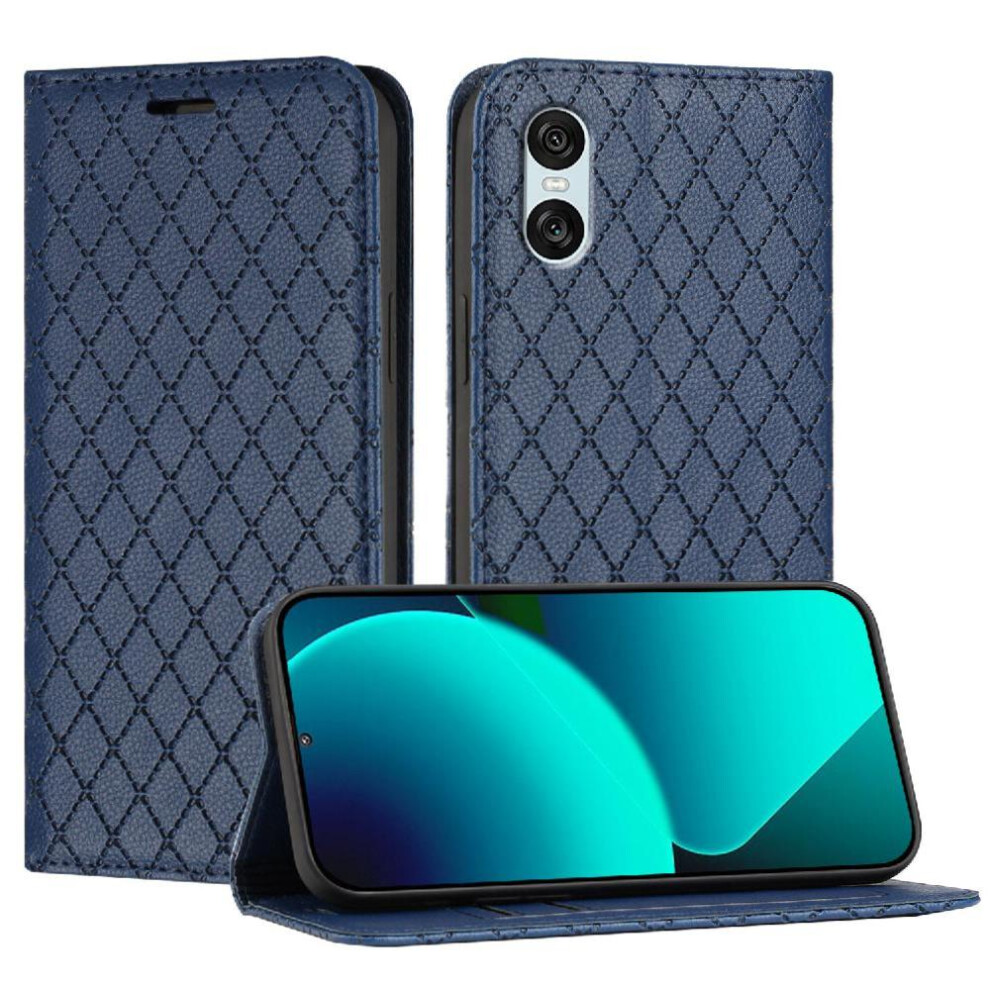 (Blue) Case For Sony Xperia 10 Vi Wallet Card Slots Holder Magnetic Shell Business Flip Blue 764563455584