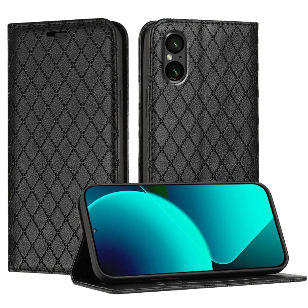 (Black) Case For Sony Xperia 5 Vi Flip Card Slots Holder Business Wallet Magnetic Shell Black 764563455676