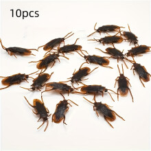 10pcs Realistic Fake Cockroaches - Black & Brown, PVC Material, Perfect for Pranks, Halloween, and Home Decor
