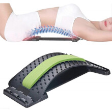 Back stretcher with adjustable back massager for back lumbar support relaxation and pain relief