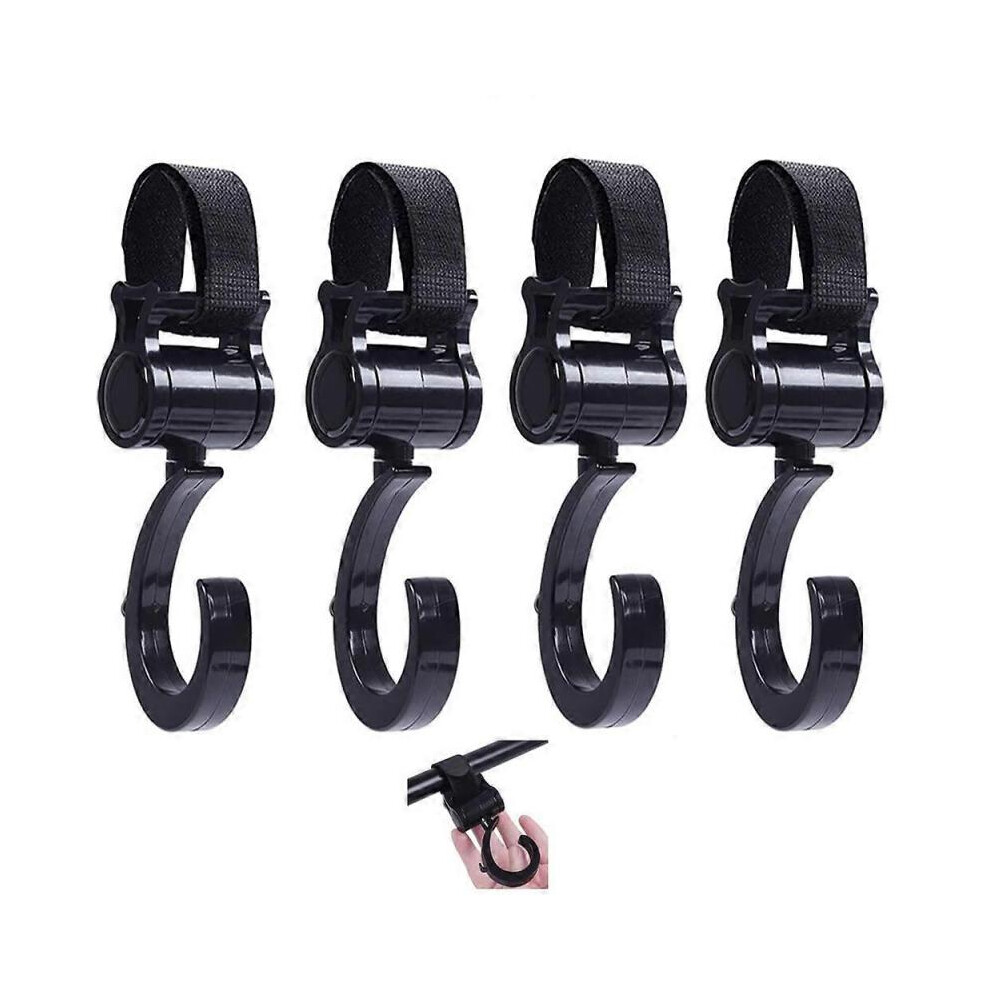 4pcs Stroller Hook Clips Stroller 360 Degree Rotating Pram Shopping Hooks