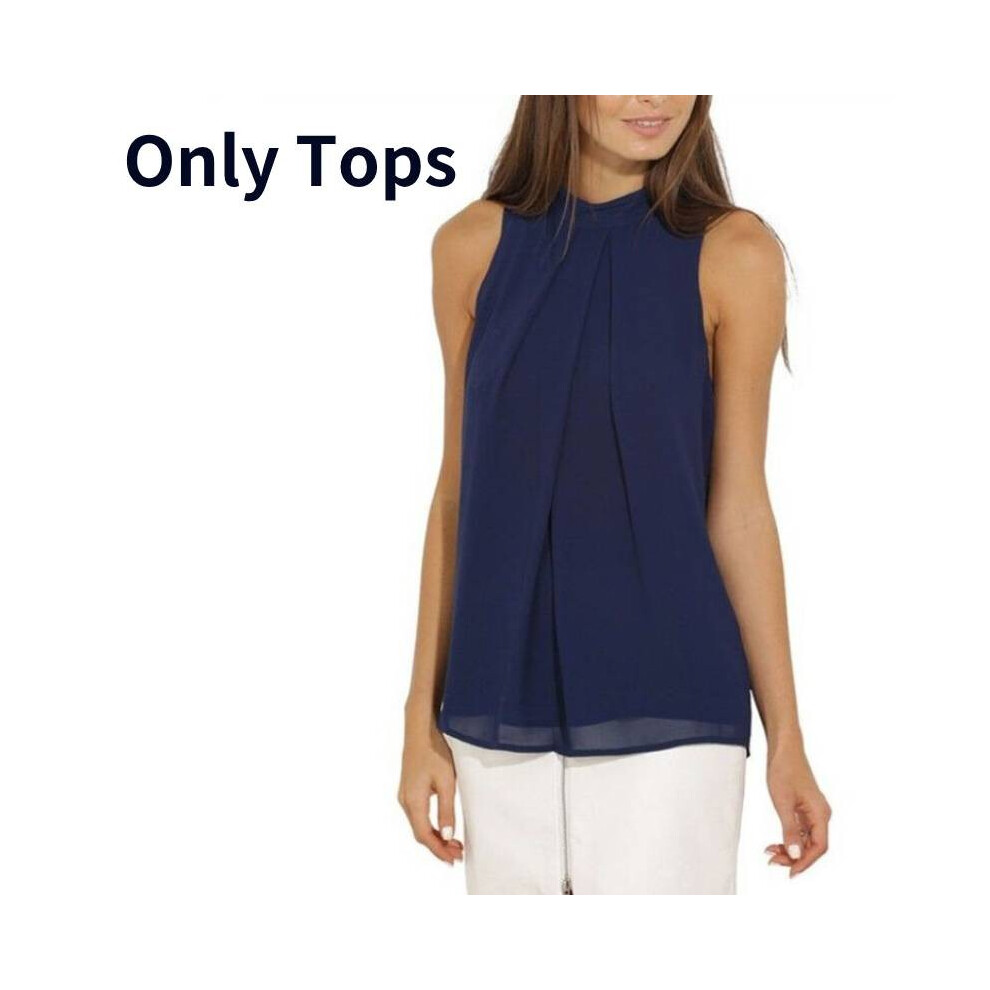 (M)T shirt mousseline hauts femme été couleur unie chemise sans manches vêtement mode