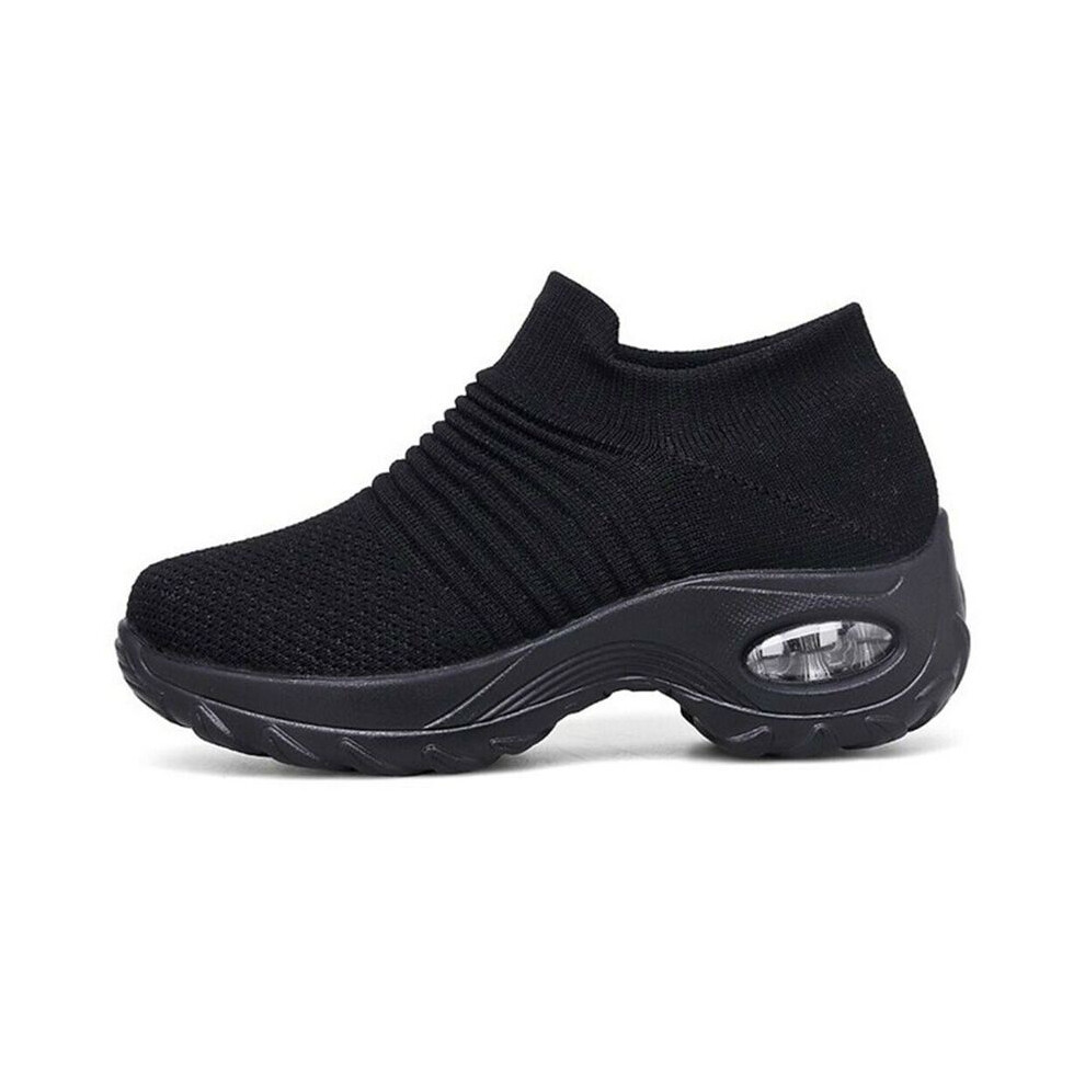 (Black,EU40)Baskets femme maille sport course baskets slip tennis respirantes chaussettes chaussures