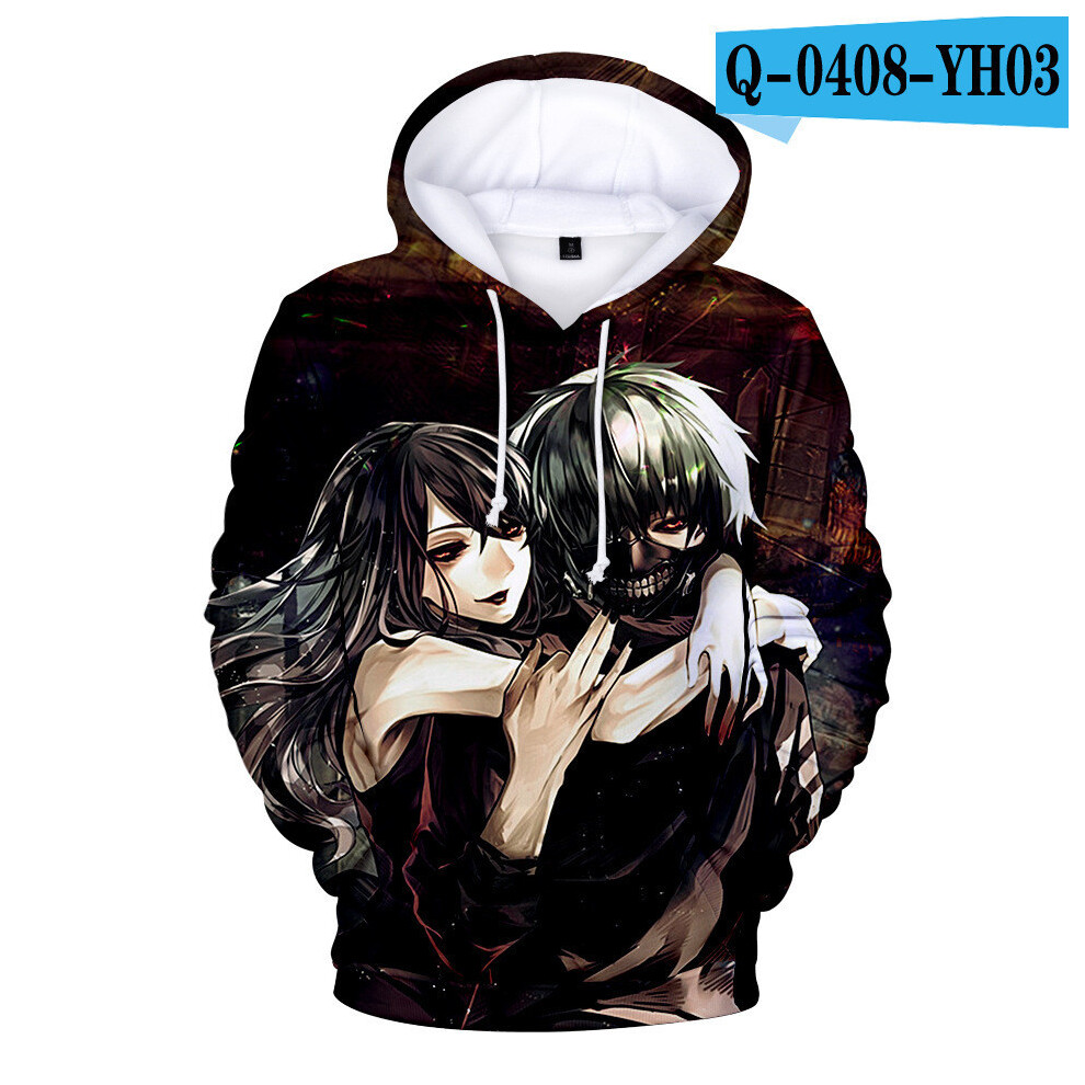 (B,L)Sweat à capuche décontracté imprimé 3D animé Tokyo Ghoul Japan pour femme