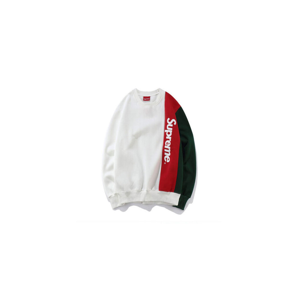 (01#White,L)Sweat à capuche décontracté zippé homme Supreme neuf sweat à capuche vêtements d'extérieur manteau sport sweat à capuche