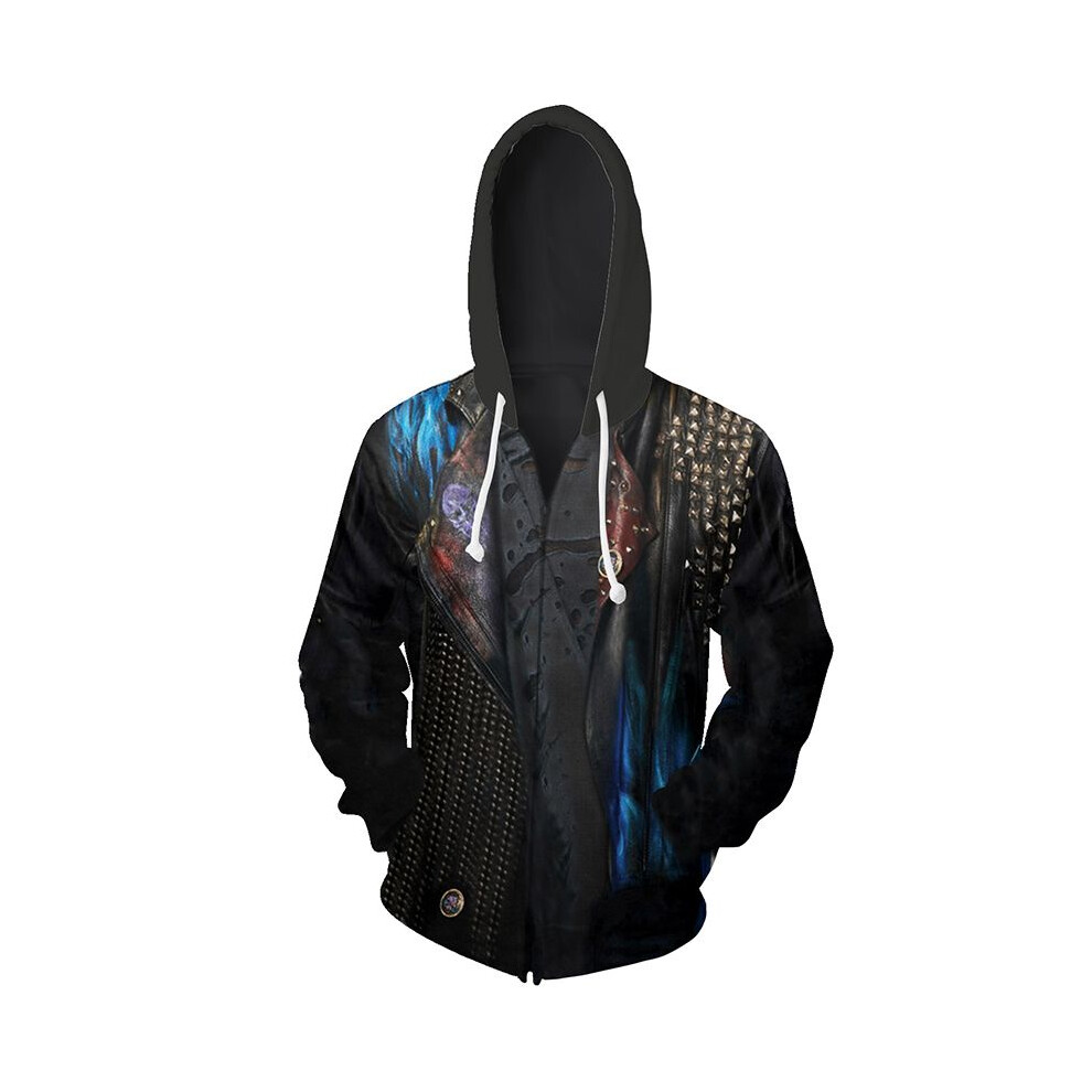 (3XL)Descendants 3 Hadès Sweat à Capuche Cosplay Costume Zip Up Sweat Veste Unisexe