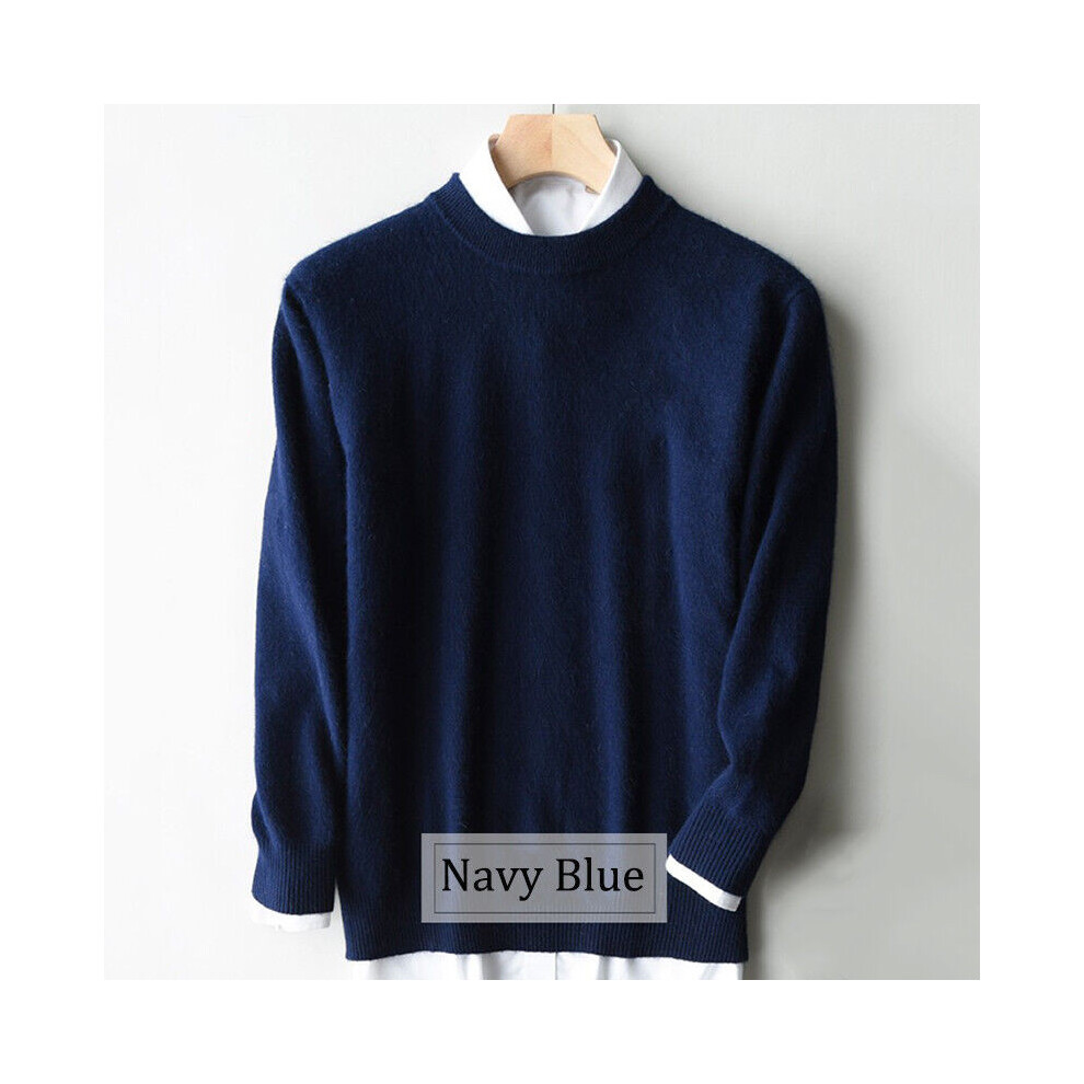 (Navy Blue,2XL)Pull pull homme slim tricoté cachemire élasticité cardigan douillet pull
