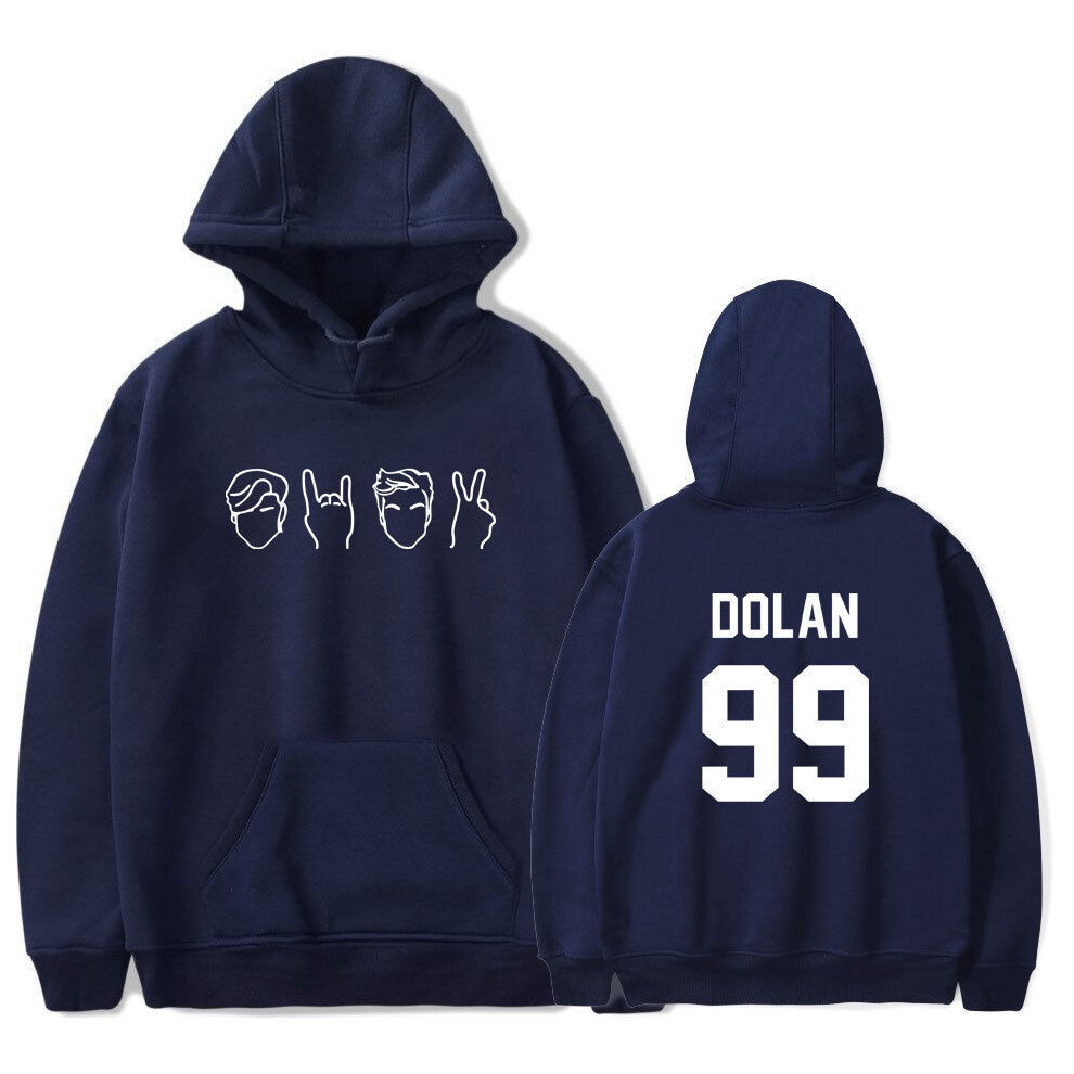 (Blue,2XL)Dolan Twin Jerzees dessin sweat à capuche pull veste femme homme tenue