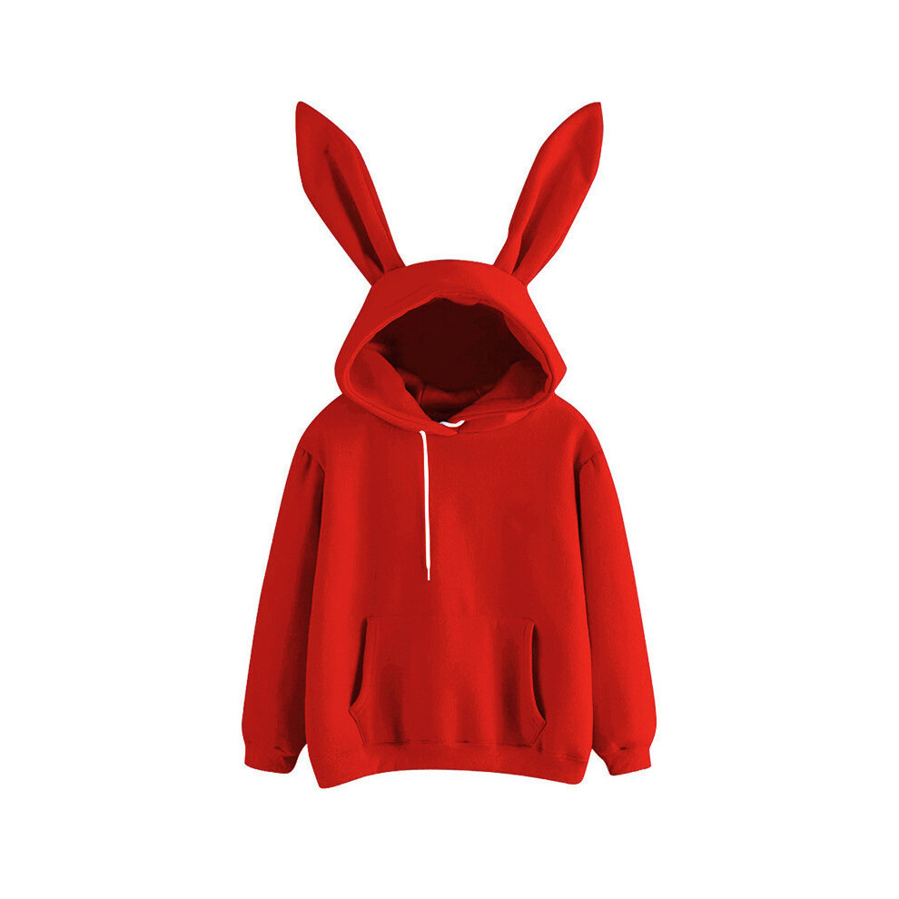 (Wine,L)Sweat à capuche femme oreille lapin pull pull lapin décontracté hauts
