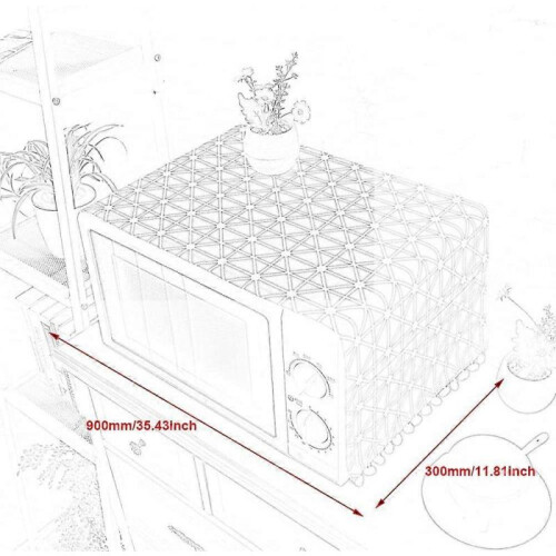 Microwave Oven Dust Cover, Microwave Oven Accessory, Oil Proof Cover, Black Triangle Pattern 1