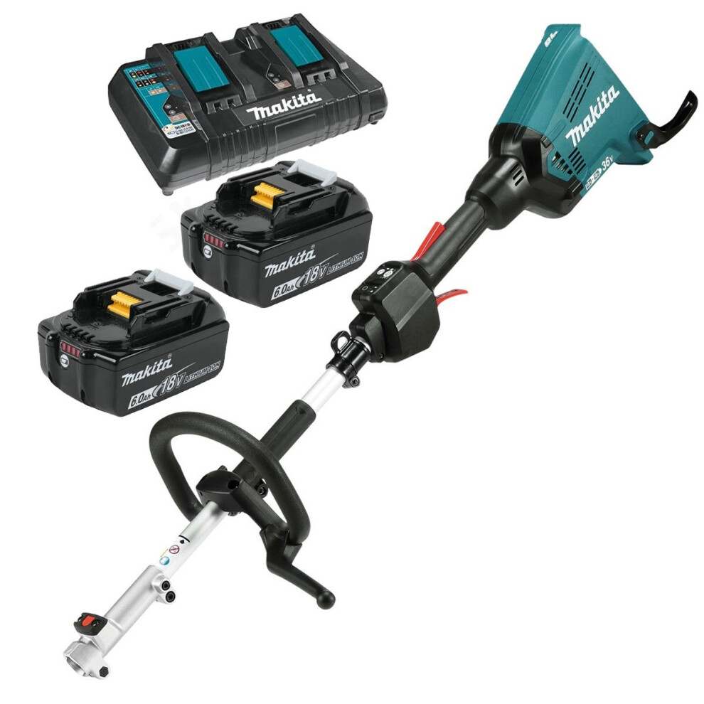 Makita DUX60PG2 Brushless Twin 18v 36v LXT Cordless Split Shaft Multi Tool 2x6ah