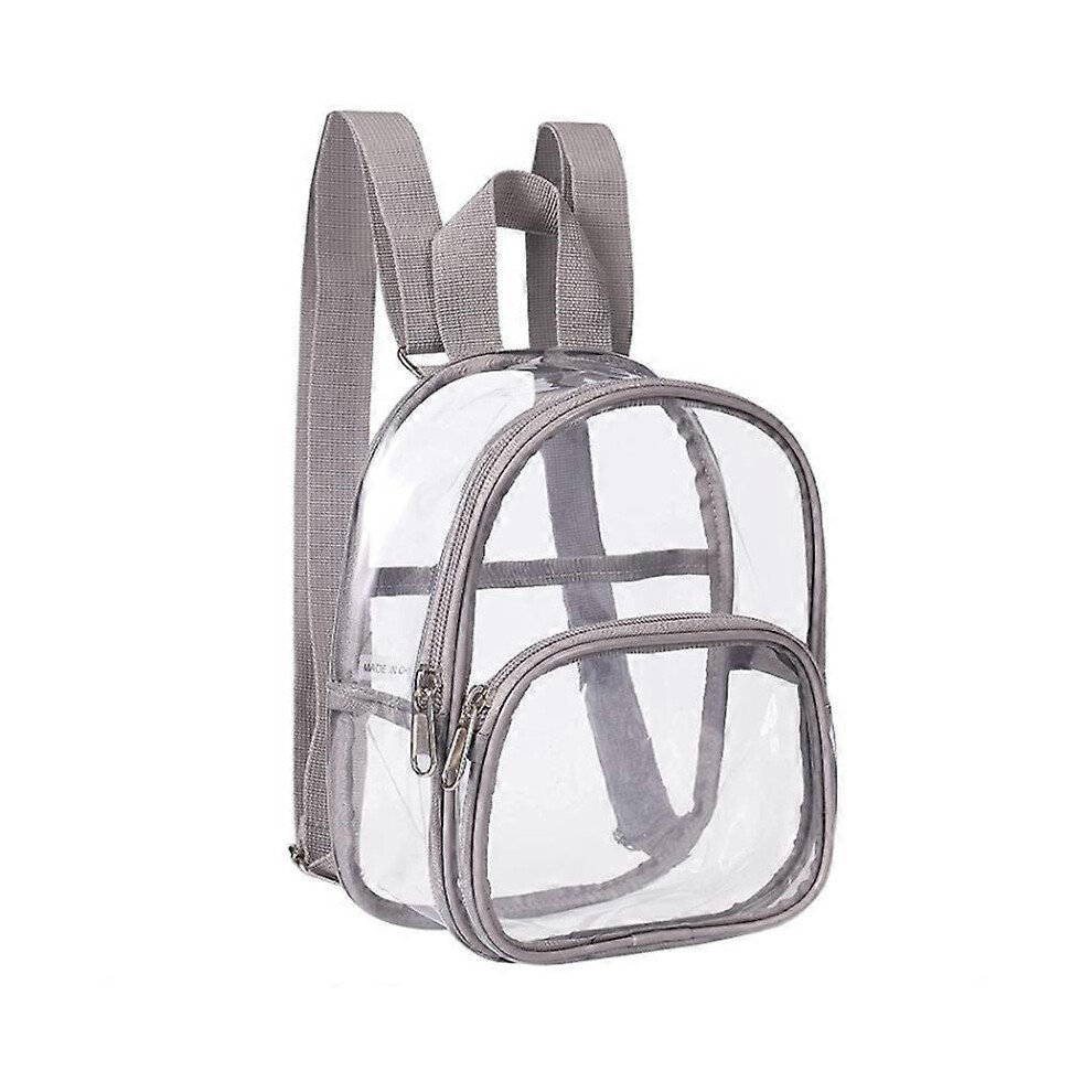 (GRAY) Clear Mini Backpack Stadium Approved, Water proof Transparent Backpack for Work, Security Travel, Concert & Sport Event-image-OPC-PH2N88B-NEW