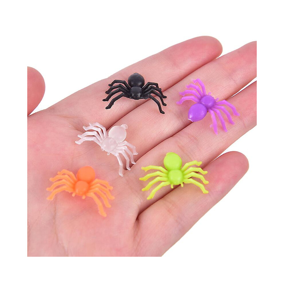(As show, One size) 200PCS/Set Halloween Plastic Mixed-color Miniature Spiders Decorate Small Toys SHYTMV-image-OPC-PH2N8QS-NEW