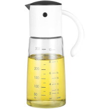 Drip Free Cooking Oil & Vinegar Dispenser with No Drip Bottle Spout - Oil Pourer Dispensing Bottles (white color)