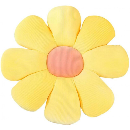 (23.6 Inch, Yellow) Daisy Flower Soft Cushion Pillow