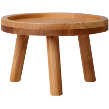 Wooden Flower Pot Stand - High Stool for Balcony - Round Shelf for Indoor and Outdoor(8x8x7cm)