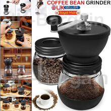 Hand Coffee Grinder Manual, Adjustable Coarseness Ceramic Burr Handheld Portable Coffee Bean Mill