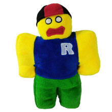 (Yellow)Nieuwe klassieke Roblox knuffel, zacht gevuld met afneembbare Roblox-hoed, kinderfeestje cadeau, kerstmis