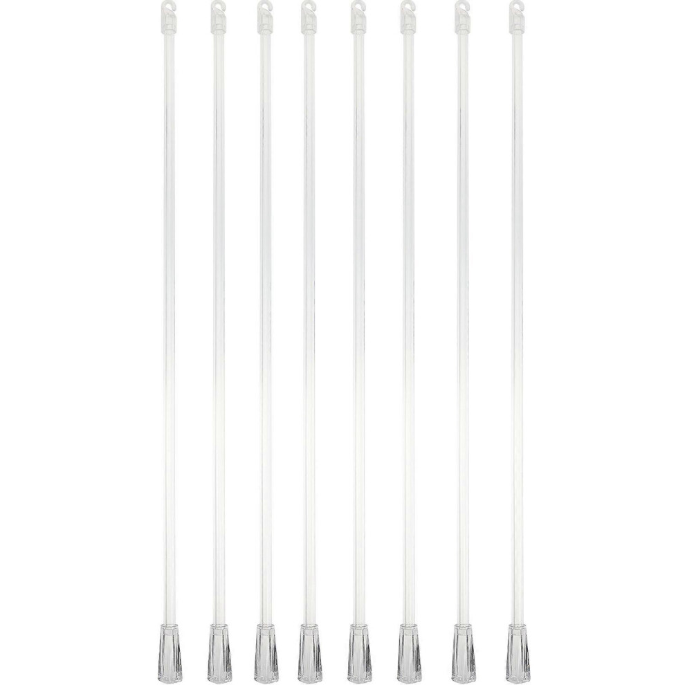 Kricely (As Show, One Size) 8Pcs Plastic Blind Wands Vertical Blinds Replacement Rods 17 Inches Blind Rods With Hook