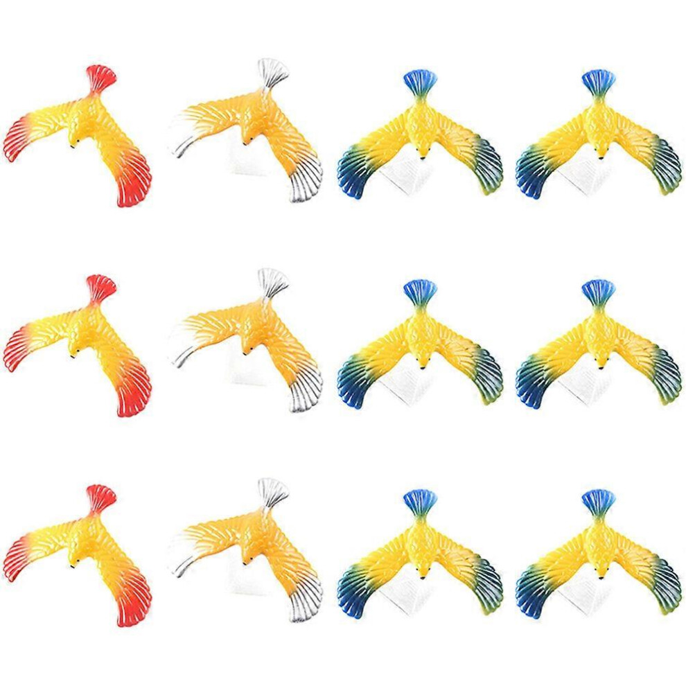 Kricely (As Show, One Size) 12Pcs Balance Bird Gravity Bird Eagle Toys Children Physical Science Toy Gift