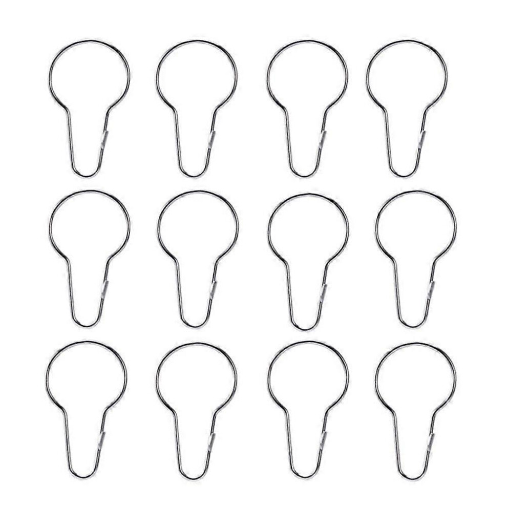 Kricely (As Show, One Size) 20 Pcs Shower Curtain Hooks Gourd Shaped Curtain Buckles Rustproof Metal Window Display Hooks (Silver)