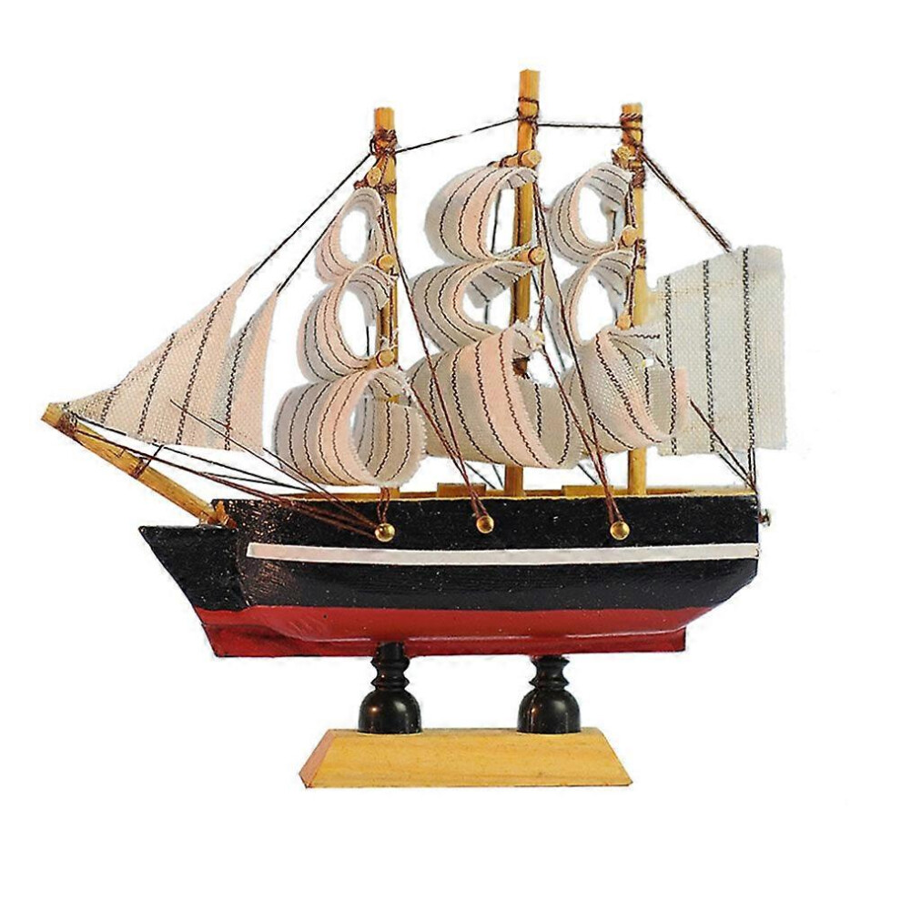 Kricely (As Show, One Size) 1Pc Wooden Sailboat Crafts Ship Model Sailing Boat Decor Home Ornament