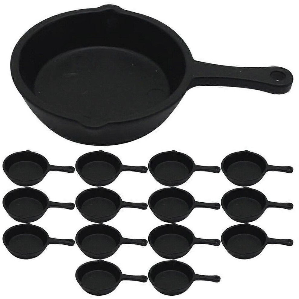 Kricely (As Show, One Size) 15Pcs Miniature Pans Model Pretend Play Mini Pans Mini House Kitchen Accessories