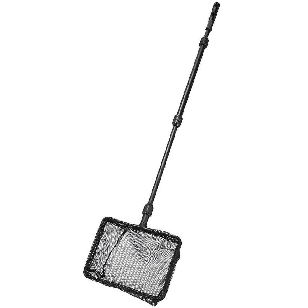 Kricely (As Show, One Size) Popetpop Extendable Fishing Net Plastic Pole Handle Telescopic Landing Net Tuck Net For Fish Tank Lakes Ponds (Size L)