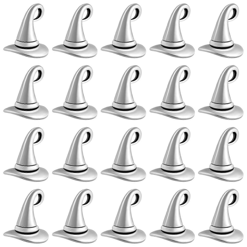 Kricely (As Show, One Size) 20Pcs Witch Hat Shaped Pendants Alloy Charms Diy Pendants Diy Necklace Bracelet Making Accessories