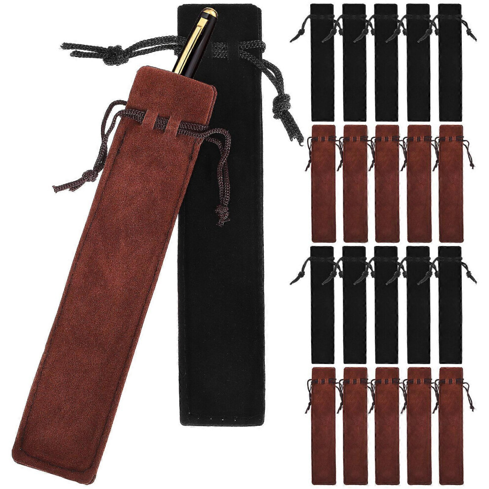 Kricely (As Show, One Size) 50 Pcs Pen Bags Drawstring Pen Protective Pouches Pen Sleeves Stationery Storage Bags