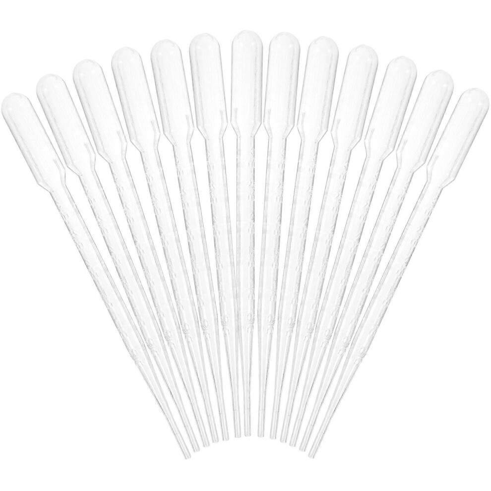 Kricely (As Show, One Size) 100Pcs 3Ml Plastic Transfer Pipette Washable Pasteur Pipettes Measuring Pipettors Disposable Dropper For Mixing Acrylic Paints And