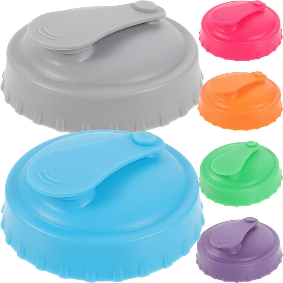 Kricely (As Show, One Size) 6Pcs Leakage-Proof Can Lids Silicone Can Sealing Caps Reusable Can Caps Can Sealing Lids