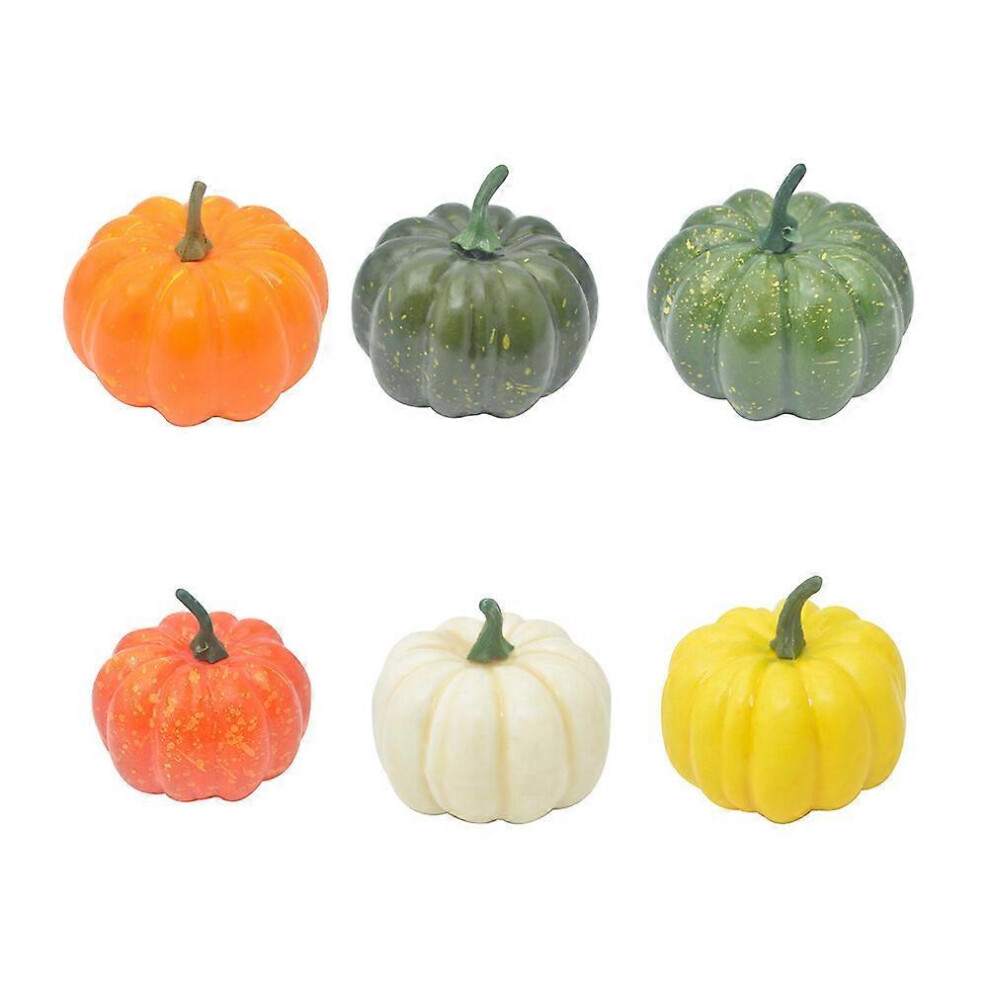 Kricely (As Show, One Size) 12Pcs Decorative Pumpkin Halloween Props Faux Vegetables Pretend Play Photography Food Props Shop Party Halloween Kindergartens De