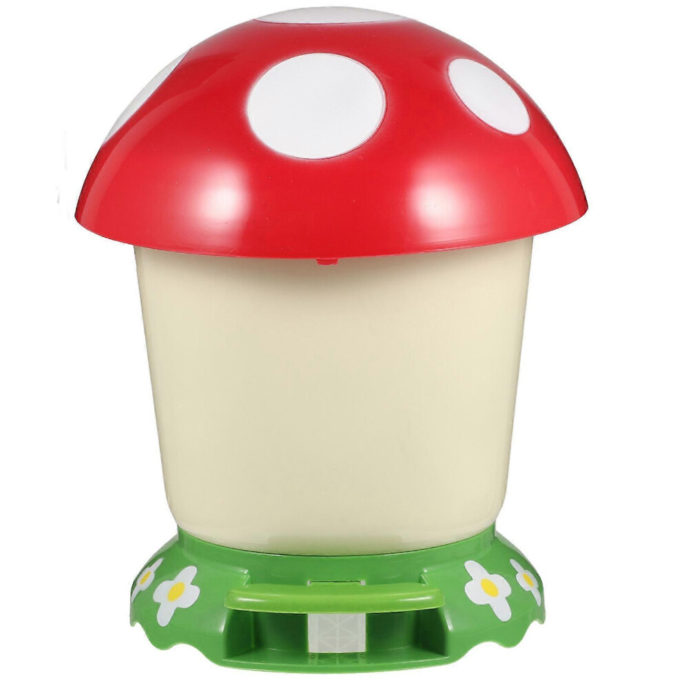Kricely (As Show, One Size) Mushroom Trash Can Office Wastebasket Toilet Waste Paper Basket Pedal Bedroom Trash Can