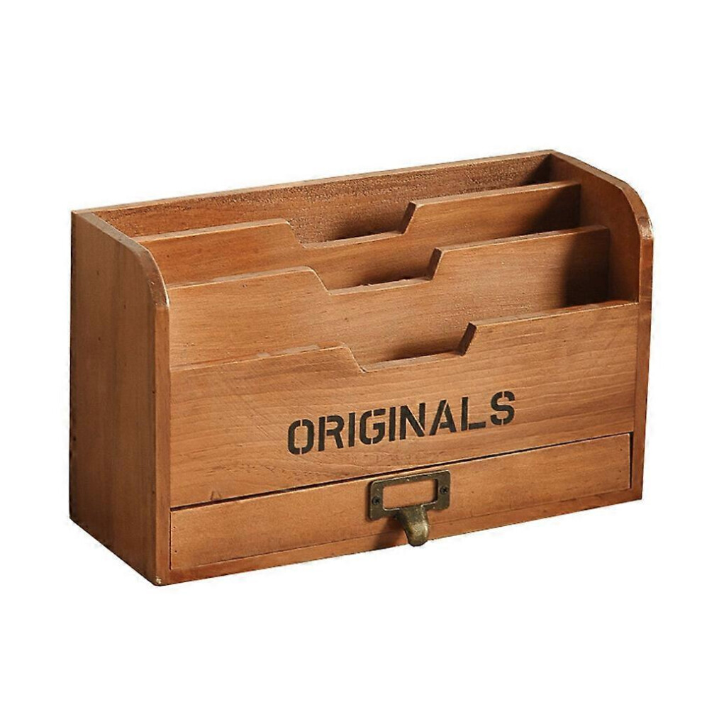 Kricely (As Show, One Size) 1Pc Wooden Storage Rack Desktop Organizing Stand Book Storage Shelf (Chocolate)
