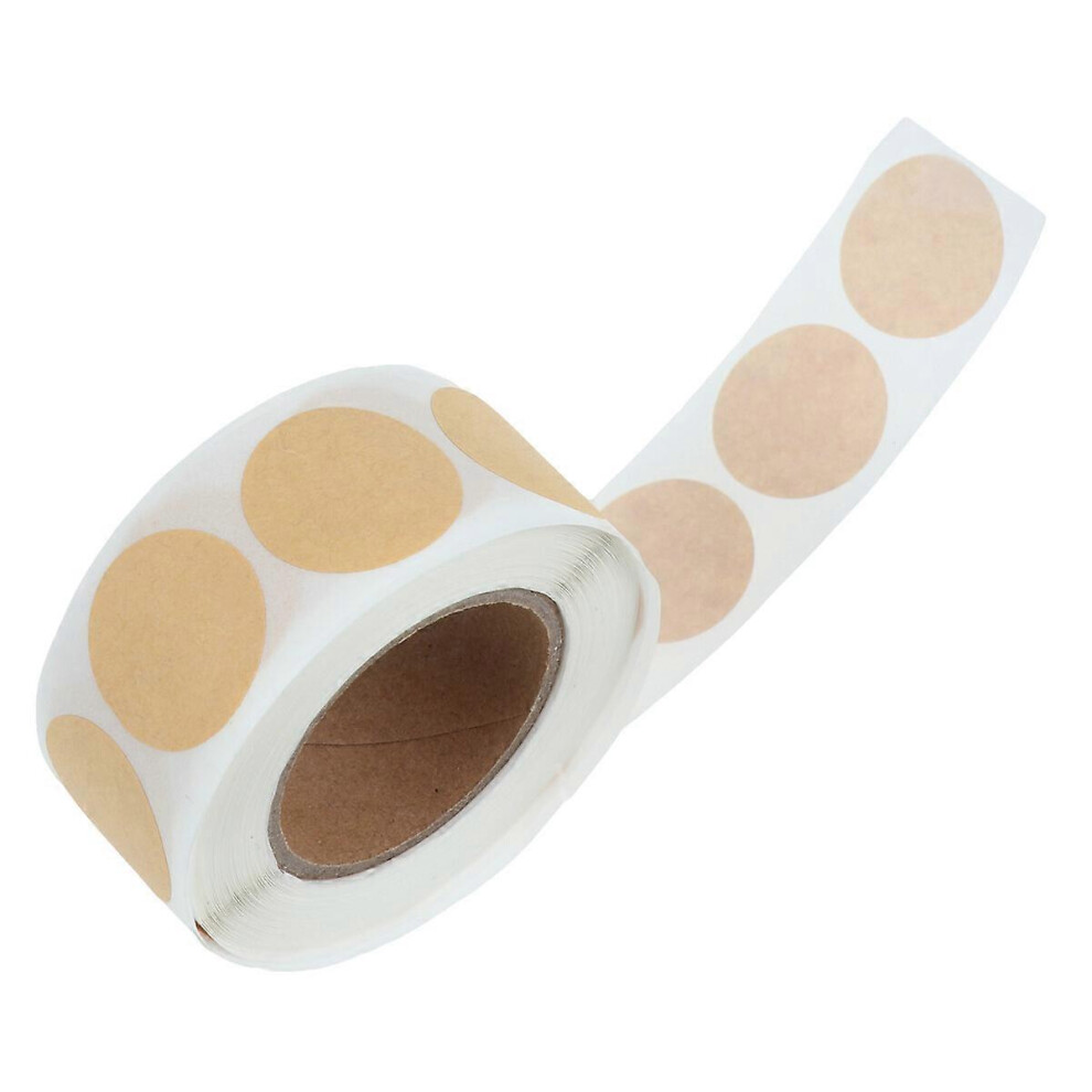 Kricely (As Show, One Size) 500 Pcs Kraft Paper Stickers Round Packaging Sealing Labels Adhesive Stickers Writable And Printable Labels For Packaging