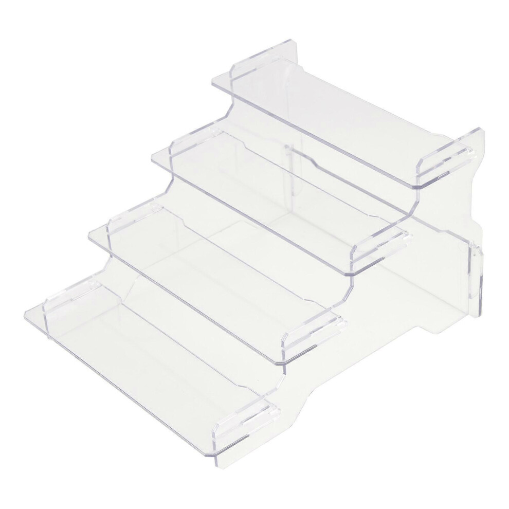 Kricely (As Show, One Size) Four-Tier Plastic Riser For Display Plastic Model Display Stand Detachable Ladder Shelf