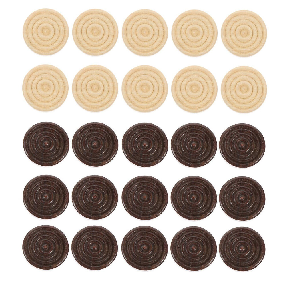 Kricely (As Show, One Size) 48Pcs Backgammon Game Accessory Wooden Chess Pieces For Draughts Checkers